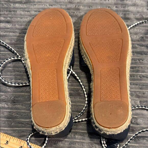 Navy and Tan Espadrille Sandals - Picture 6 of 6